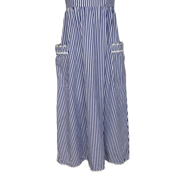 Tuckernuck Blue Stripe Georgia Dress XS Maxi Sleeveless Pockets Nautical Resort - Picture 11 of 15